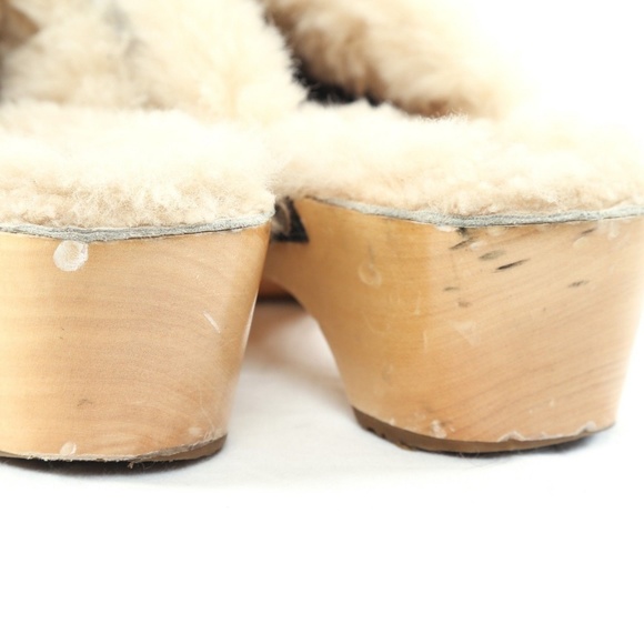 UGG Australia Kalie Black Suede Shearling Clogs - Picture 7 of 7